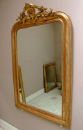 large antique French crested mirror